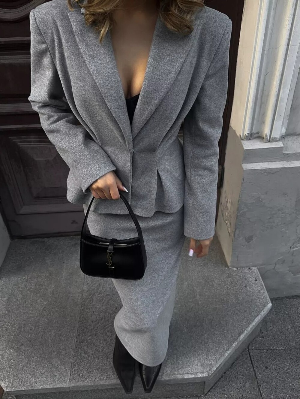Peplum Blazer and Skirt Set